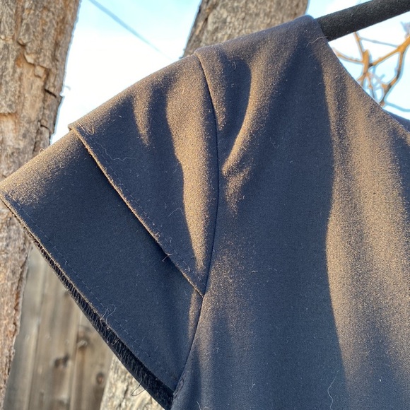 BLACK TAHARI Arthur S Levine SIZE 12 Cap Sleeve Knee Length SHIFT Tiers … - Picture 7 of 16